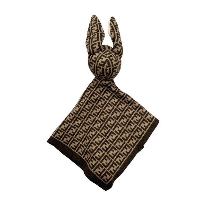 Fendi Kids Toy Doudou Bunny Rabbit Ff Logo Brown Fendi Kids