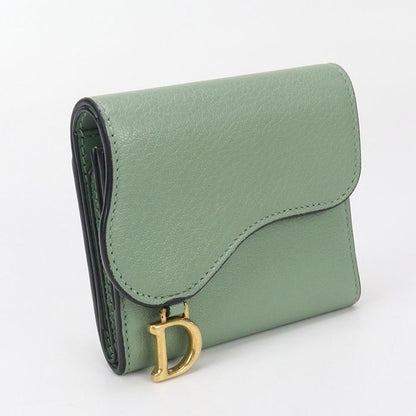 DIOR Lotus Wallet Saddle S5652 CCEH Tri-fold Wallet Leather Women's