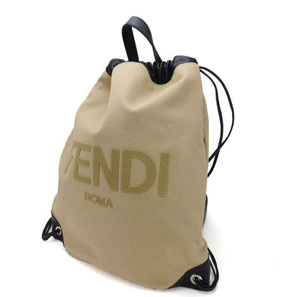 Fendi Backpack Sac Backpack 7vz057 Canvas Leather Beige Black Going Out Ladies