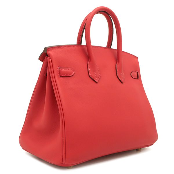 Hermes Handbag Birkin 25 Swift Vermilion Gold Hardware Never Used Red Stamped W