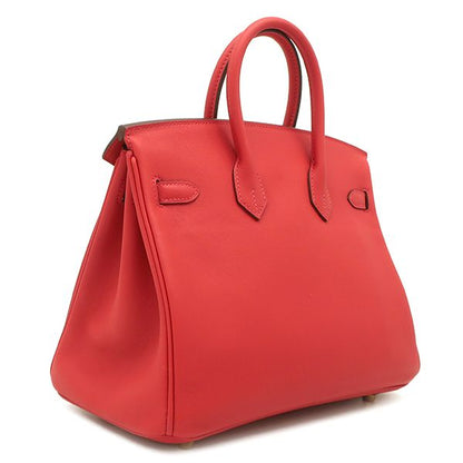 Hermes Handbag Birkin 25 Swift Vermilion Gold Hardware Never Used Red Stamped W