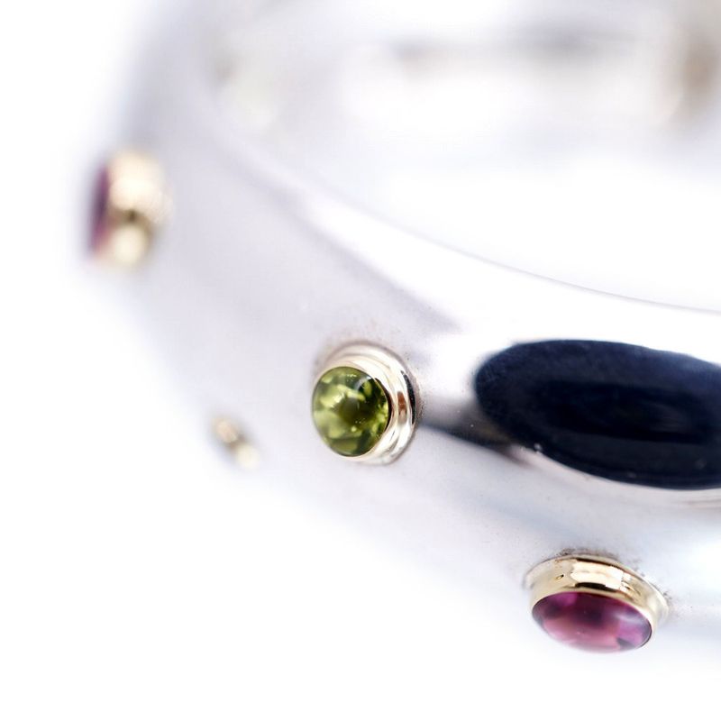 Tiffany & Co Dots Bangle Silver 925/18k Yellow Gold/colored Stone Silver