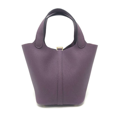 Hermes Handbag Picotin Lock PM Taurillon Clemence Cassis And Gold Hardware