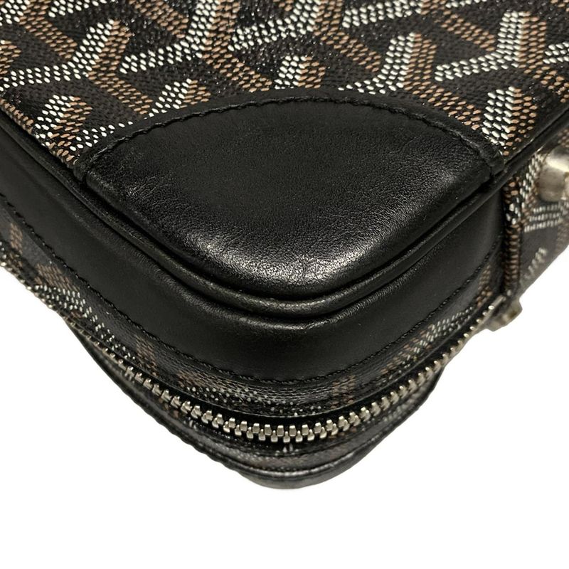 Goyard Business Bag Diplomat Black×brown×white Leather