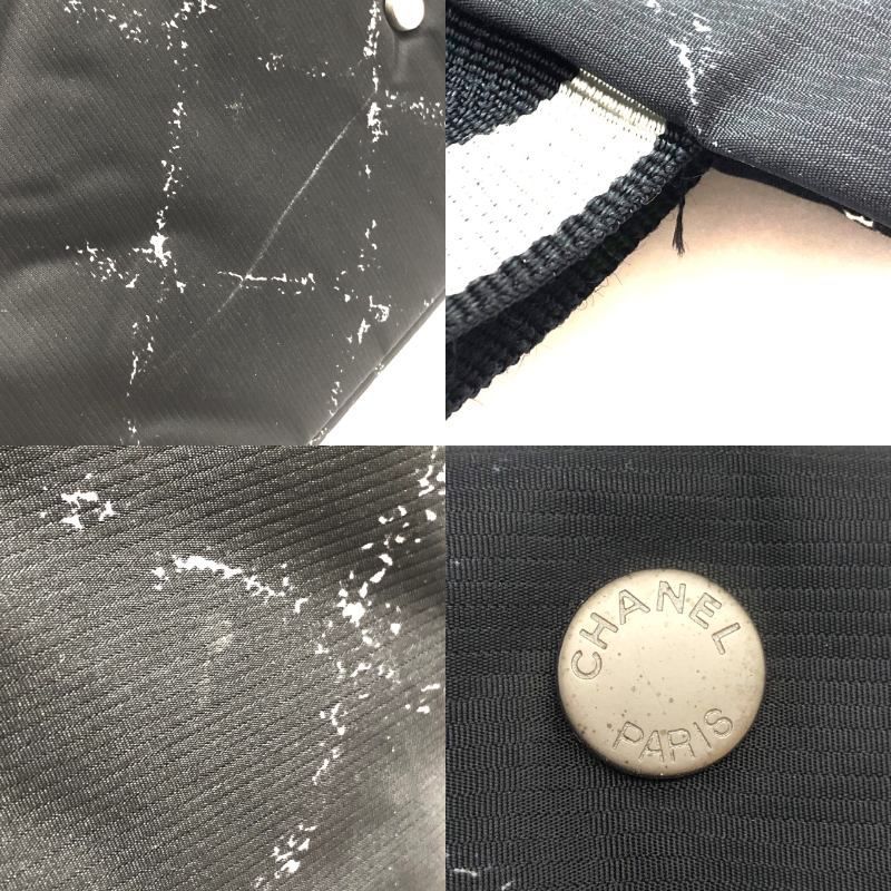 Chanel Former Travel Line Tote Bag A11833 5th Unit Nylon Black Ladies Pre-Owned