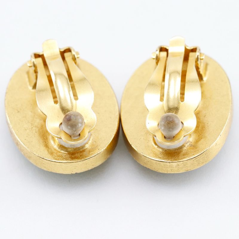 Chanel Coco Mark Vintage Gold Plated Green Gold Ladies 18.72g Earrings
