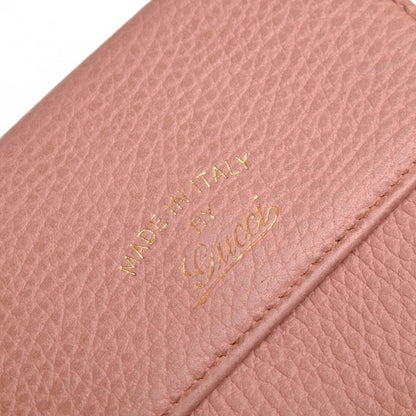 Gucci Wallet Ladies Women Leather Genuine Pink 806215924 Hook Bifold with