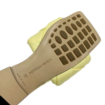 Bottega Veneta Lido Sandals Shoes Leather Yellow Flat Sandals Mules Intrecciato