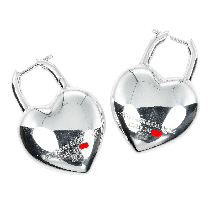 Tiffany & Co Return To Tiffany & Co Full Heart 925 Silver Ladies 21.82g Earrings