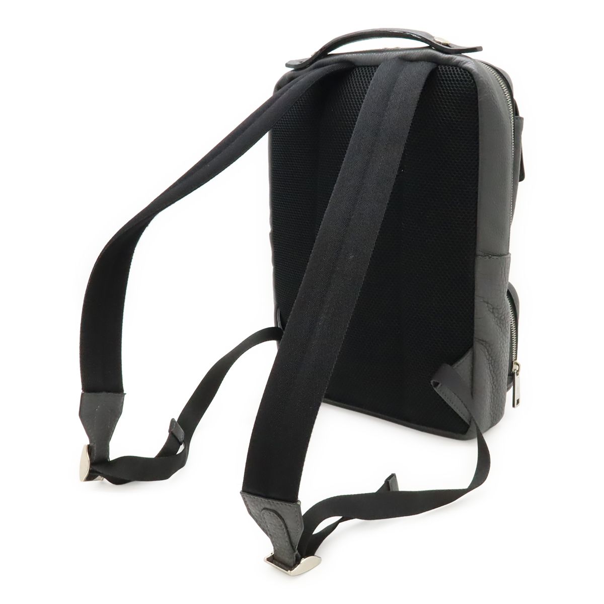 Fendi Celeria FF Logo Backpack Backpack Sac Leather Gray Black Black Silver