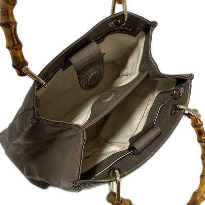 Gucci Bamboo Shopper Tote Bag 336032 Dark Brown Leather