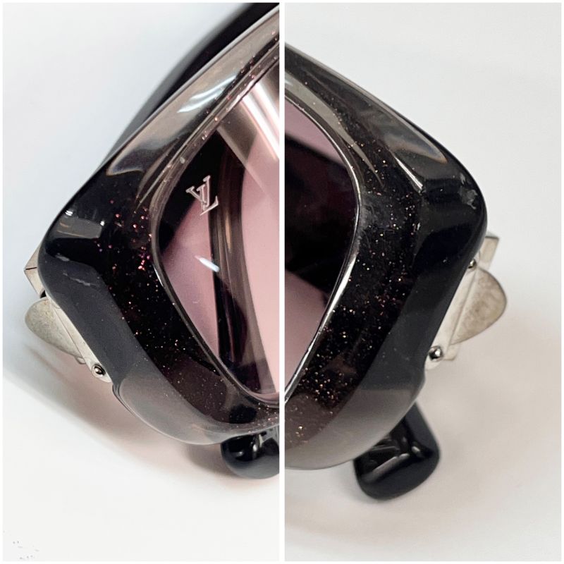 Louis Vuitton LV Sunglasses In Purple Black Lame For Women 30bs088