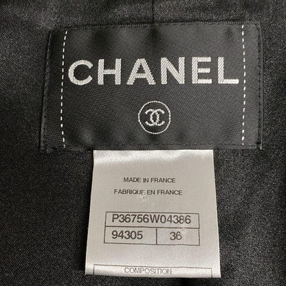 Chanel Skirt Suit Size 36 S Ladies - P36756/p36722 Black Mohair Blend W/camelia