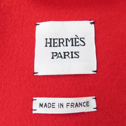 Hermes 100% Cashmere Short Coat Half Coat With Serie Buttons Red 34 Made In