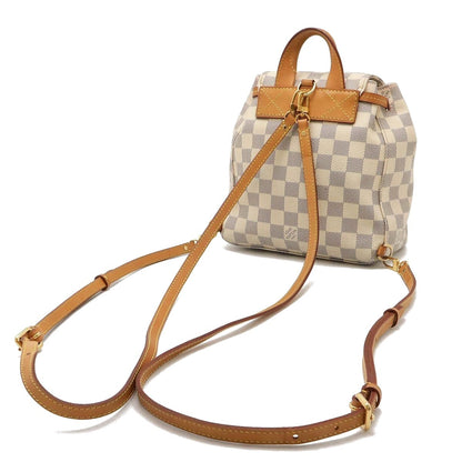 Louis Vuitton Damier Azur Sperone BB Backpack Shoulder Bag White Pink