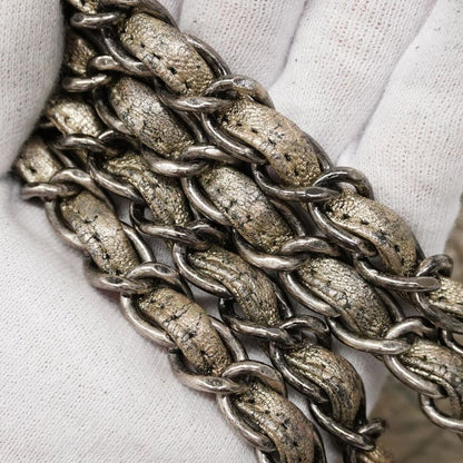 Chanel Shoulder Bag Matelasse Leather Silver Hardware Women