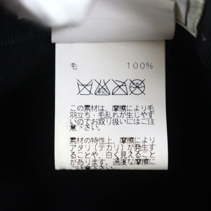 Hermes 100% Wool Hat With Ribbon Black 58 Men's Recommende