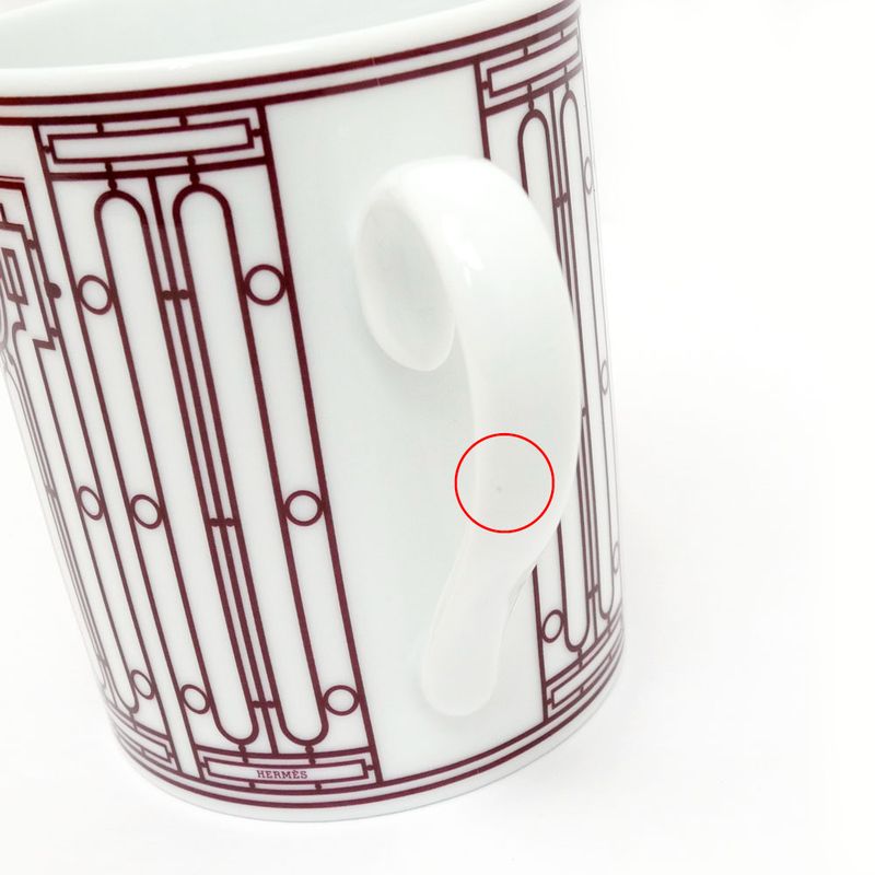 Hermes Mug H DECO Red White Ceramic Tableware Accessories Others