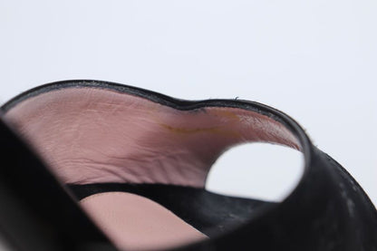 Louis Vuitton Monogram Satin Mule Sandals Women's 37 Ma1020 Black Made In Italy