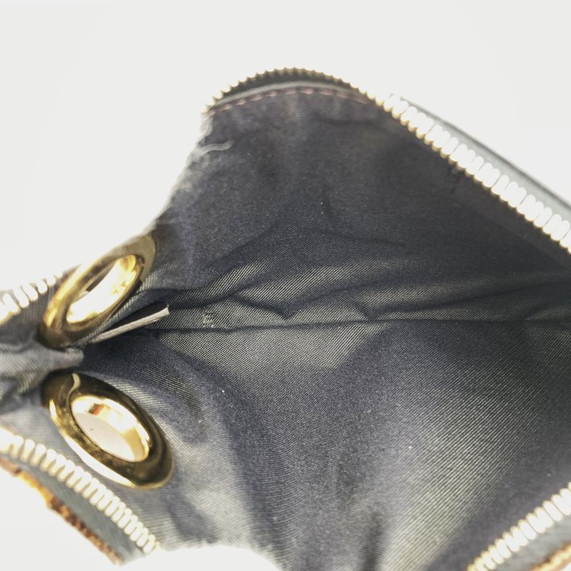 Fendi Triplet 8bs001ao6t Triplet Pouch Clutch Bag Zucca Brown/white/bordeaux