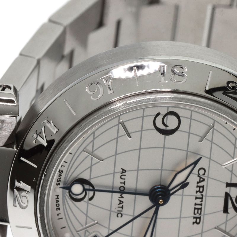 Cartier W31078m7 Pasha C Meridian Watch SS Boys