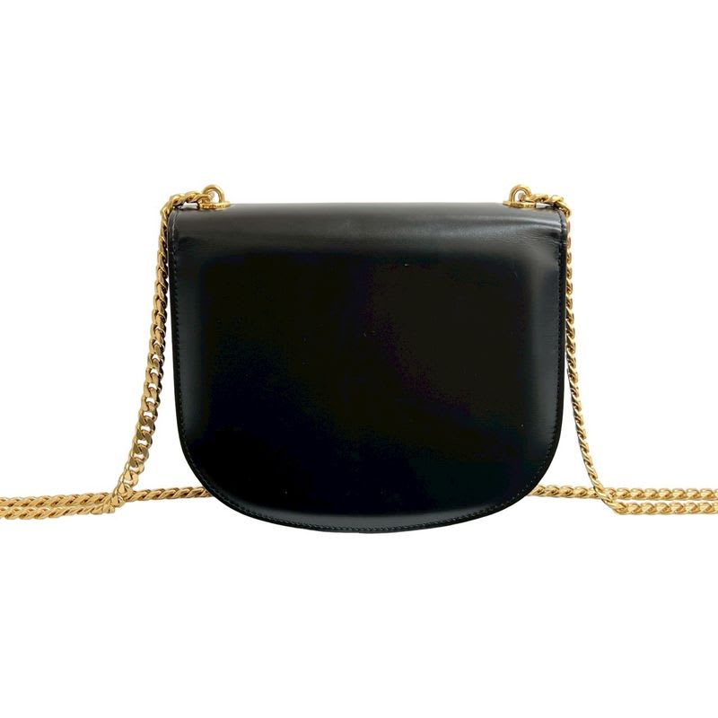 Celine Teen Chain Buzas Triomphe Logo Calf Leather Shoulder Bag