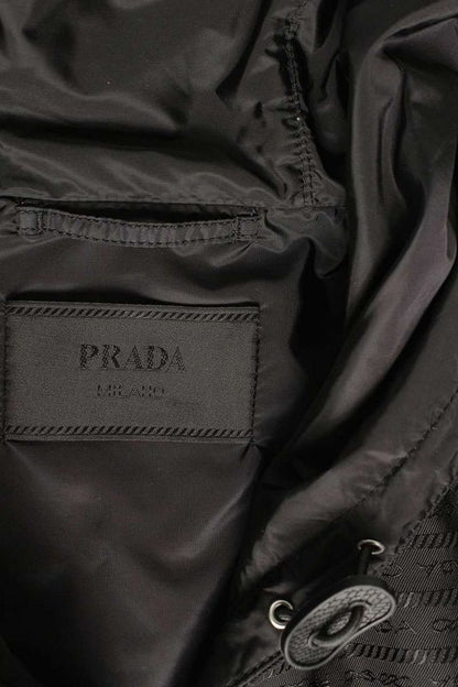 Prada Sgc057 Triangle Logo Plate Allover Nylon Coat Men's L