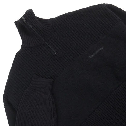 Balenciaga 20AW 641734 Oversized Half Zip Knit Sweater With Logo Pattern
