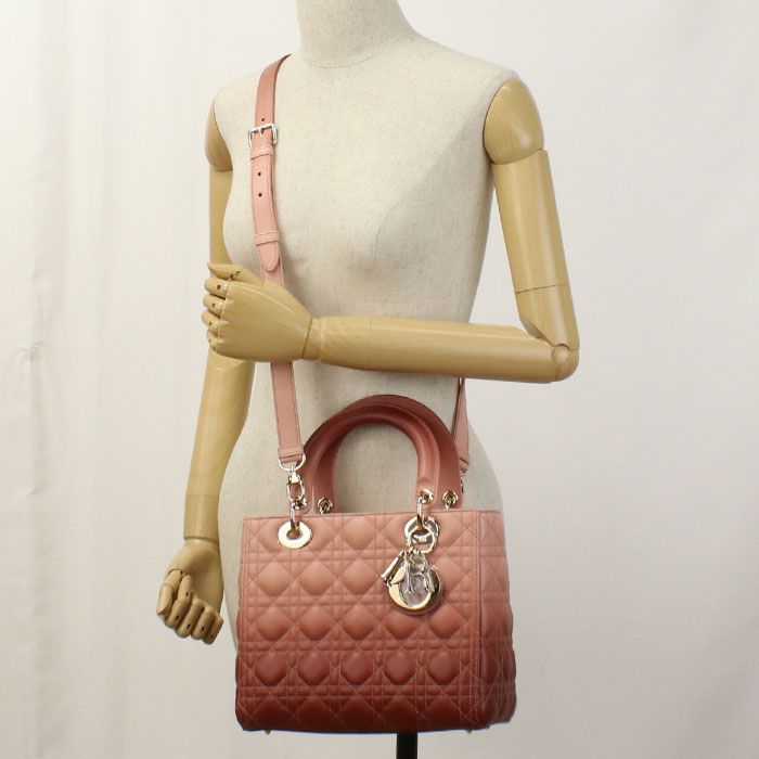 DIOR Medium Lady Dior Handbag Lambskin Ladies