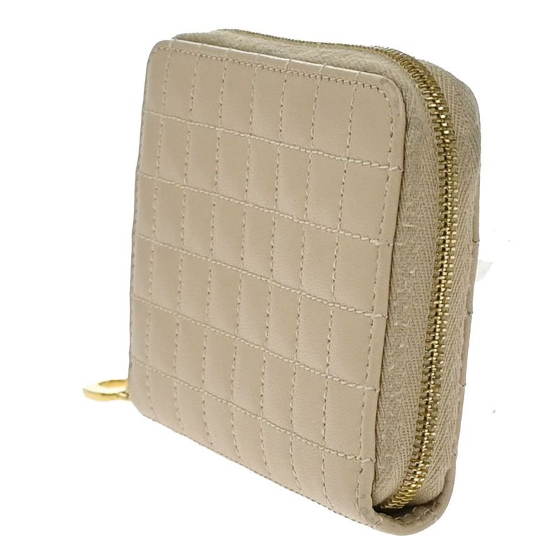 Celine Coin Case Coin Purse Compact Zip Beige 02ka960