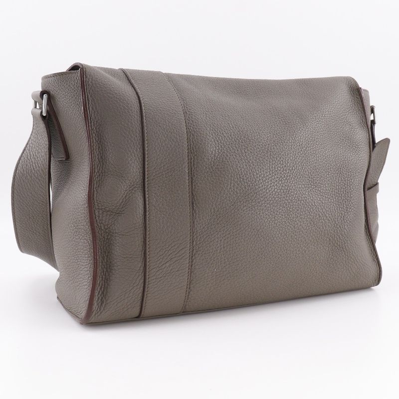 Hermes Sac Alfred 35 Taurillon Clemence Taupe □O Men's Shoulder Bag