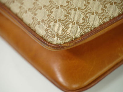 Authentic Celine Macadam Shoulder Bag Pochette PVC Beige Macadam Bag Pre-owned