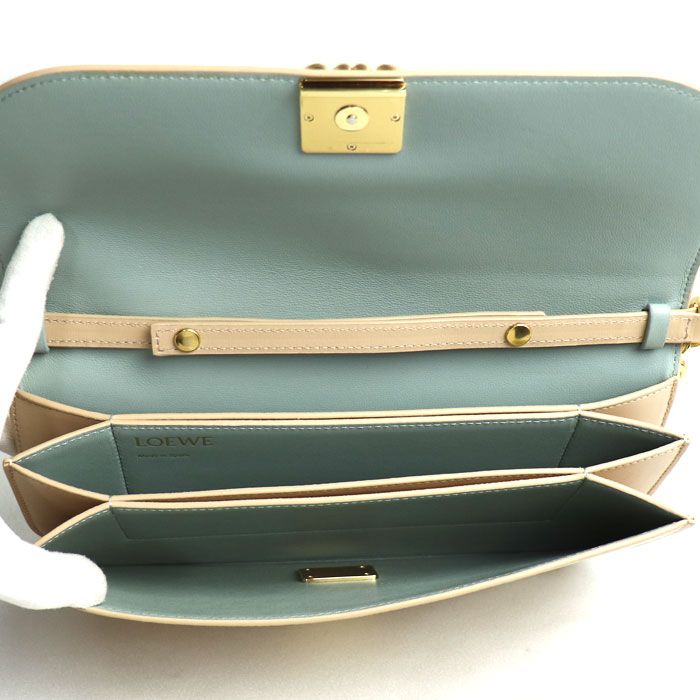 Loewe Goya Long Chain Clutch Bag Beige A896o45x01 Ladies Preowned