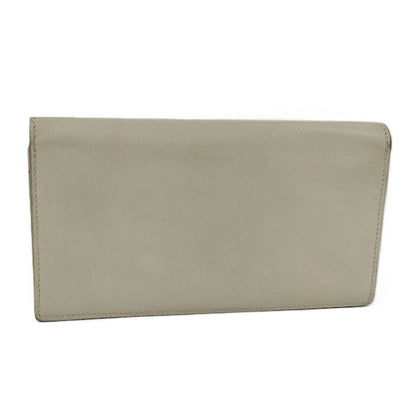 Hermes Citizen Long Silk Inn Bifold Long Wallet Leather Gray C Engraved