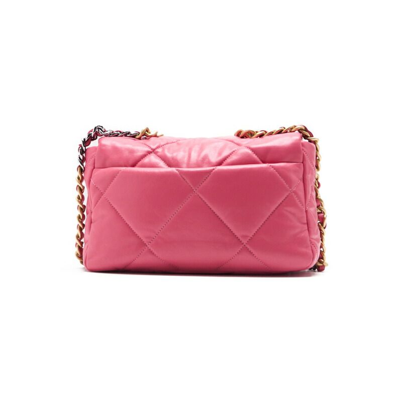 Chanel 19 Matelasse 2way Chain Shoulder Lambskin Pink With Gold And Silver
