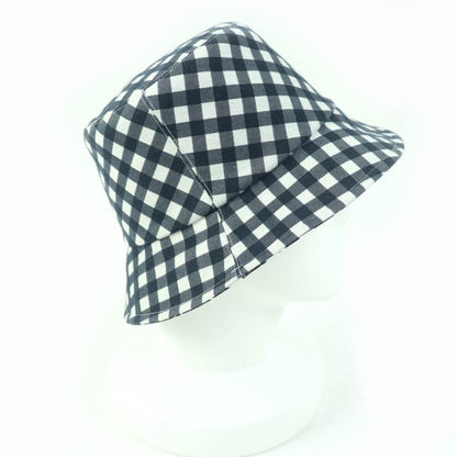 Christian DIOR 22SS 22vic923i130 Polyester Cotton Check Oblique Bucket Hat Navy