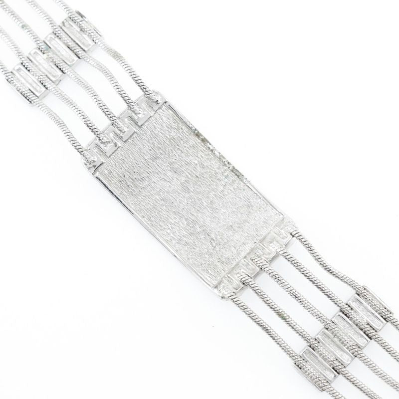 Dior Trotter 5strands Metal Silver Women's 56.8g Choker