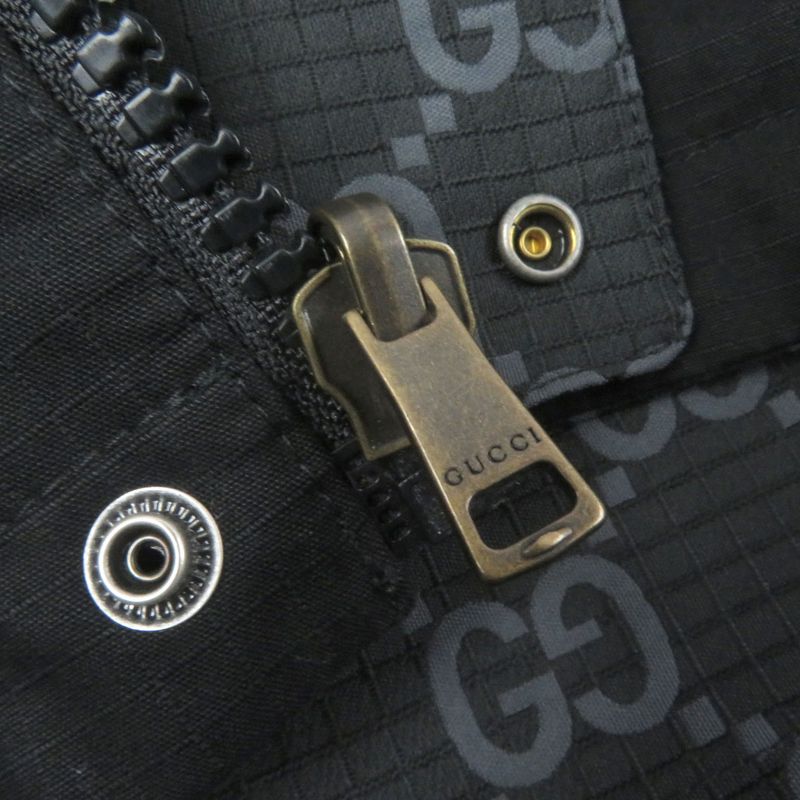 Gucci 770276 GG Ripstop Nylon Reversible Blouson Jacket Black 50 Made In Italy