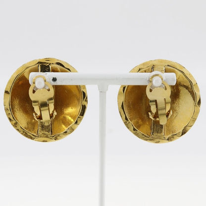 Chanel Coco Mark Matelasse Vintage Gold Plated Ladies 41g Earrings