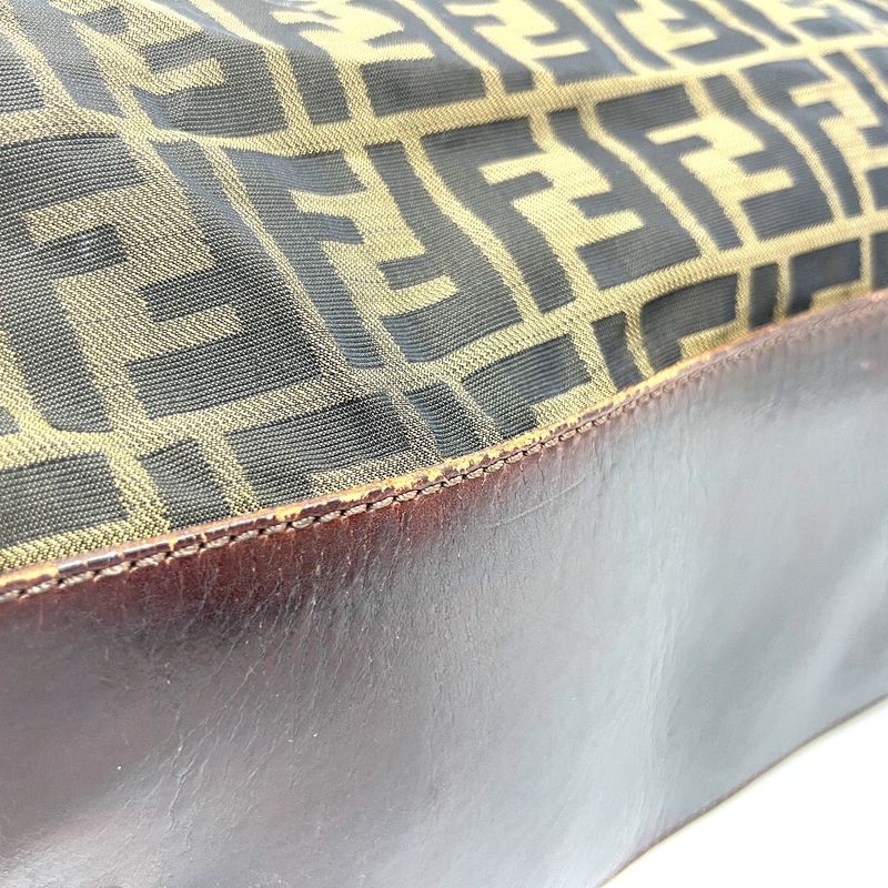 Fendi Tote Bag Zucca Pattern Leather / Canvas Brown
