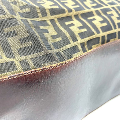 Fendi Tote Bag Zucca Pattern Leather / Canvas Brown