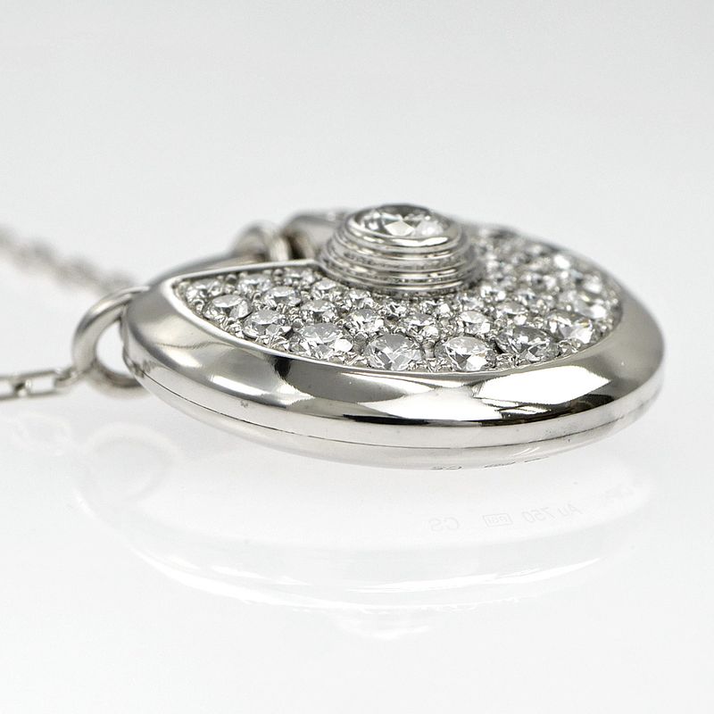 Cartier Necklace Amulet De Cartier 750wg 18K White Gold Diamond Jewelry-