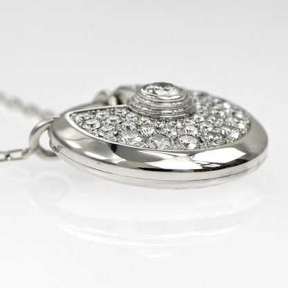 Cartier Necklace Amulet De Cartier 750wg 18K White Gold Diamond Jewelry-