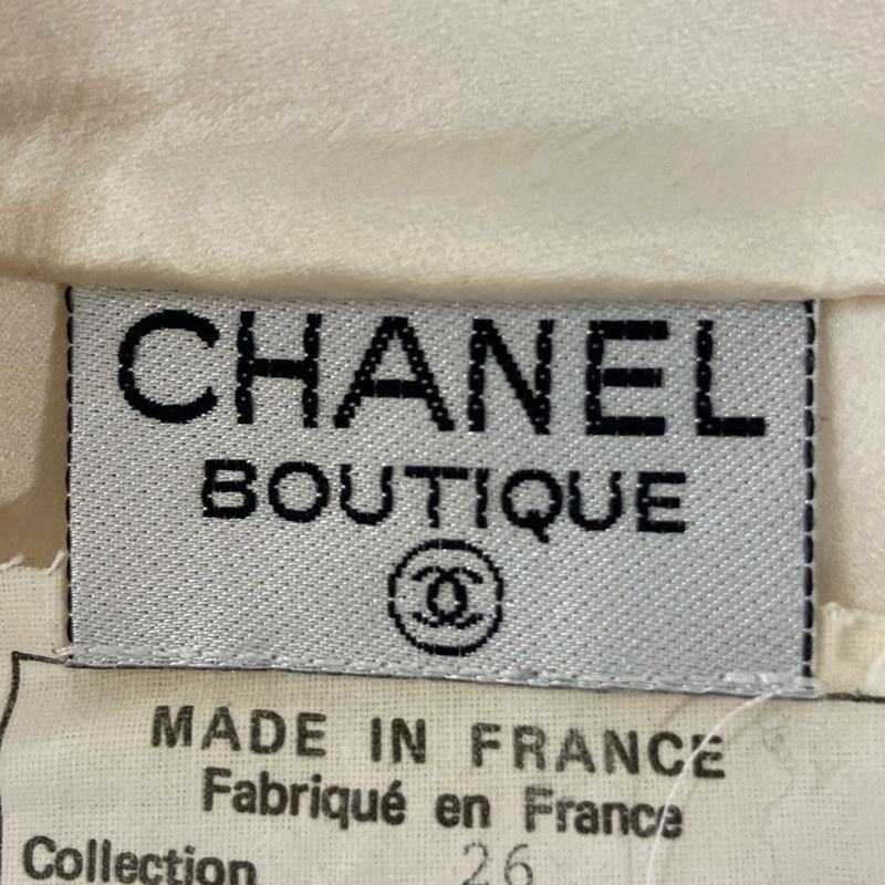 Chanel Sleeveless Shirt Blouse Size 34 S Women - 26781 Ivory Silk/camelia