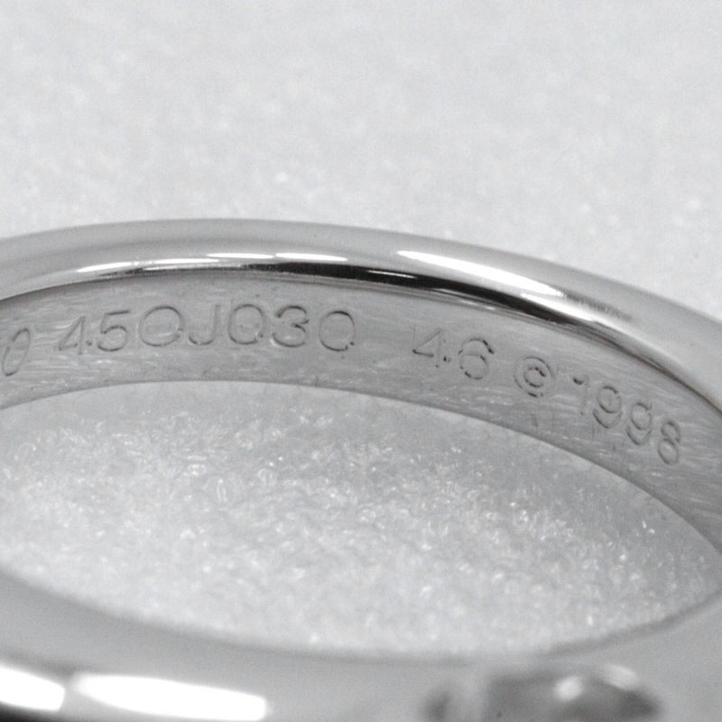 Cartier C De Solitaire 18kwhite Gold With Diamonds #6 Ladies 7.5g Ring