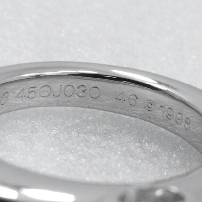 Cartier C De Solitaire 18kwhite Gold With Diamonds #6 Ladies 7.5g Ring