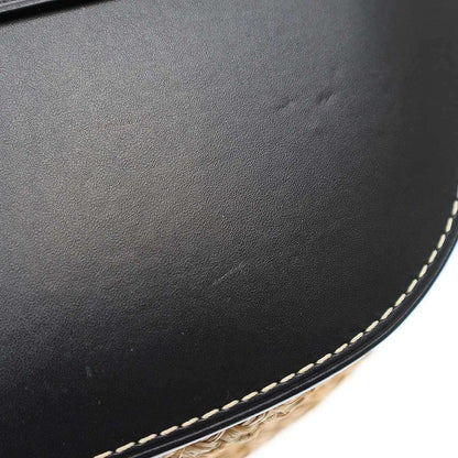 Loewe Gate Raffia Shoulder Bag Natural×black