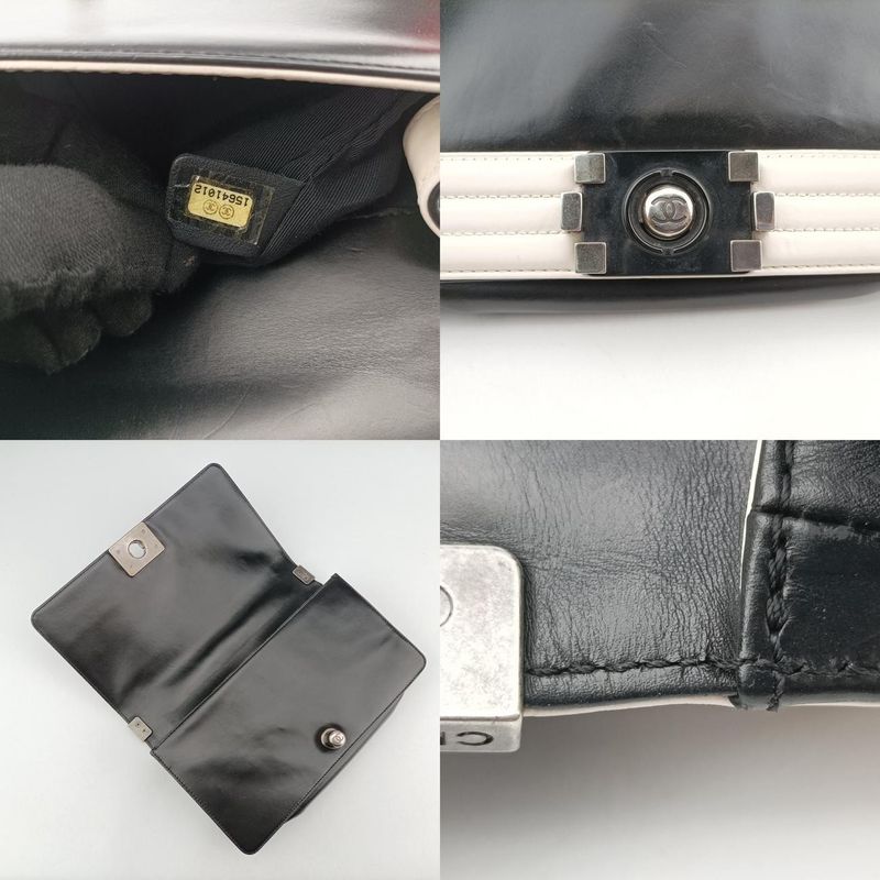 Chanel Boy Chanel Black And White Leather A66713 15641012
