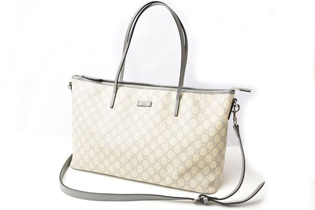 Gucci Tote Bag Shoulder Bag Gucci GG Supreme Canvas Medium GG Light Grey Beige