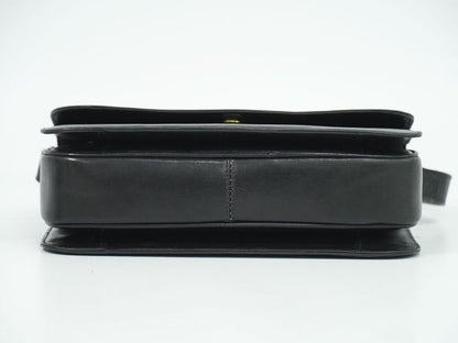 Authentic Celine Carriage Hardware Shoulder Bag Leather Black Bag Pre-owned